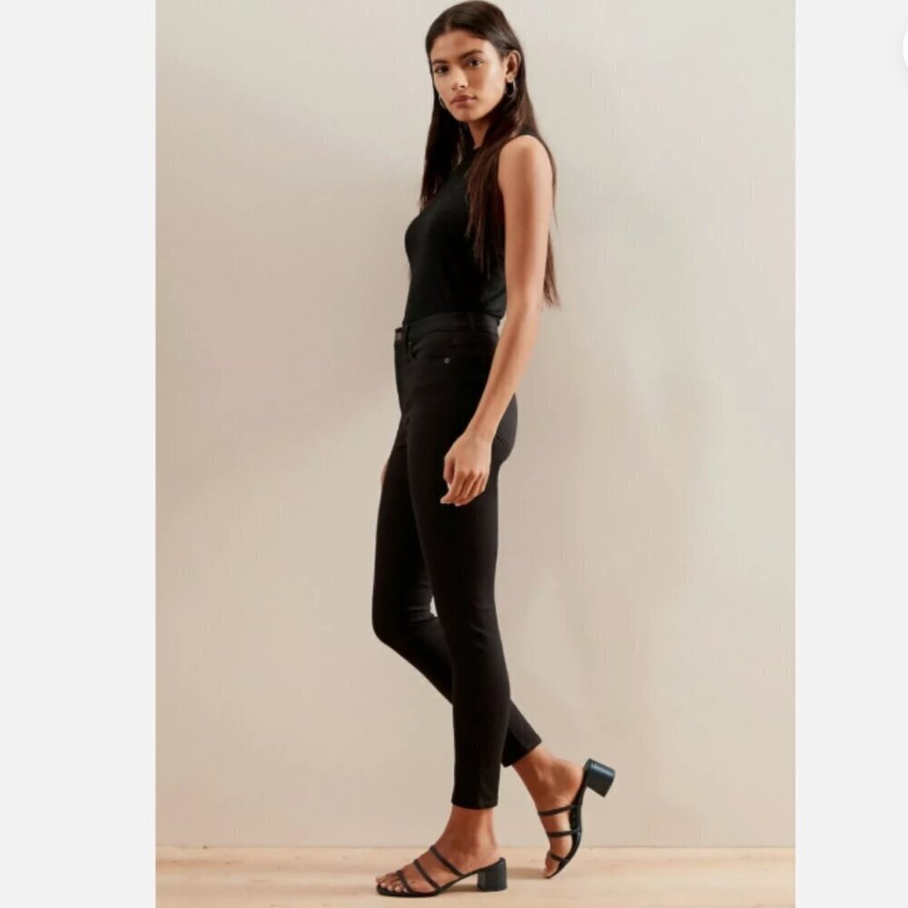 Banana Republic Mid-Rise Zero Gravity No Fade Black Skinny Jeans 26/2 PETITE NEW